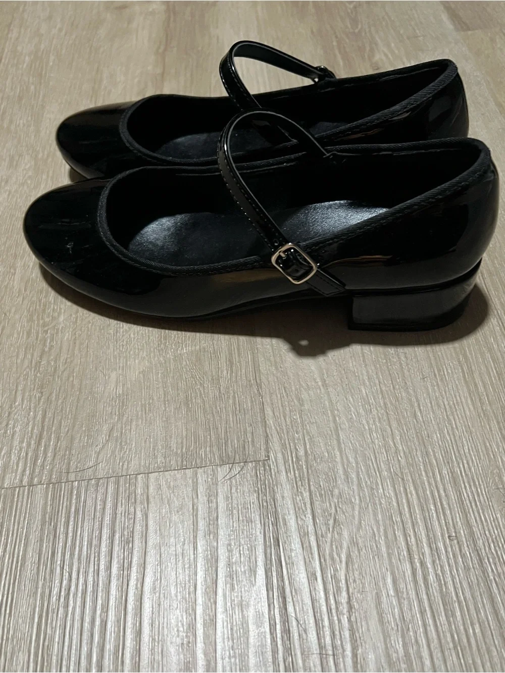 Madden Girl Classic Black Patent Mary Jane Low Block Heels